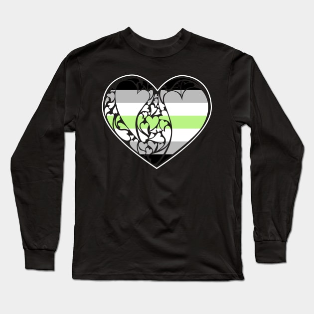 Agender LGBT+ Heart Long Sleeve T-Shirt by aaallsmiles